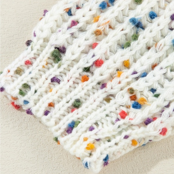 White Confetti Reversible Twist Sweater - Picture 15 of 16